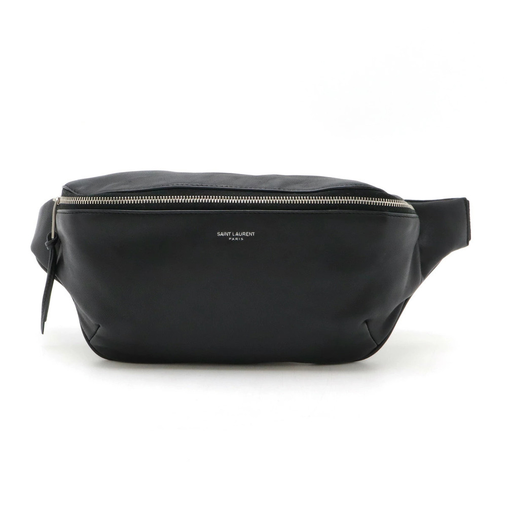 SAINT LAURENT PARIS YSL Yves Body Bag Waist Leather Black